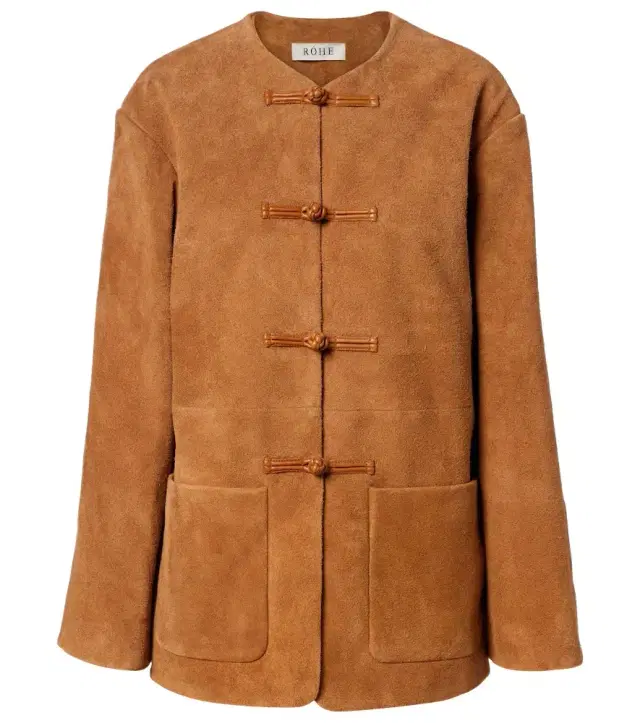 Rohe Róhe Leather-trimmed suede jacket