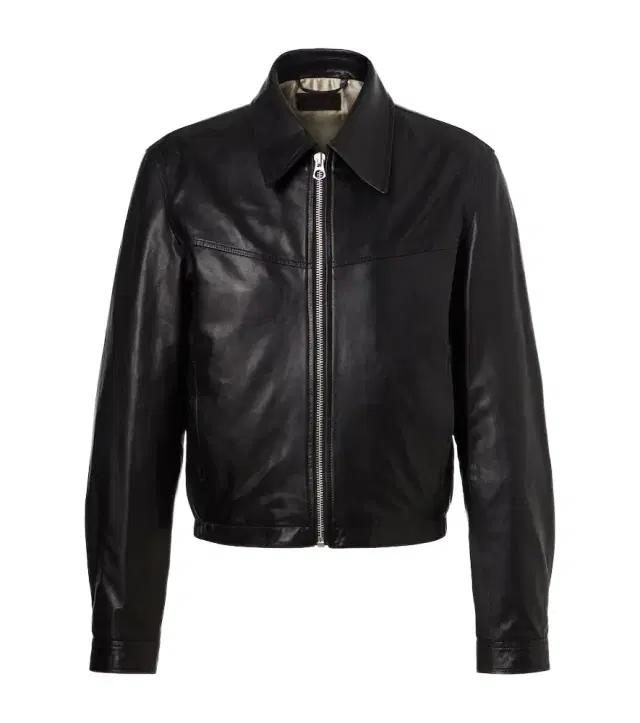 Leather blouson jacket