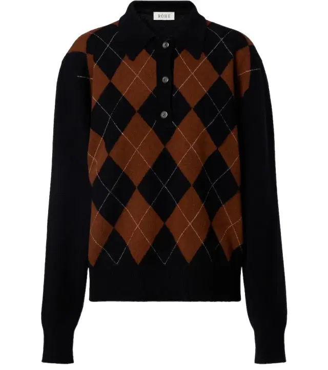 Rohe Róhe Argyle wool polo sweater