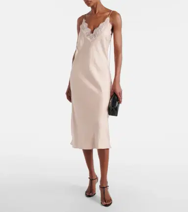 RÓHE Róhe Lace-trimmed silk satin slip dress | Thumbnail 3