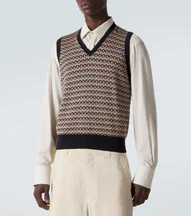 Lemaire Cotton jacquard sweater vest | Thumbnail 4