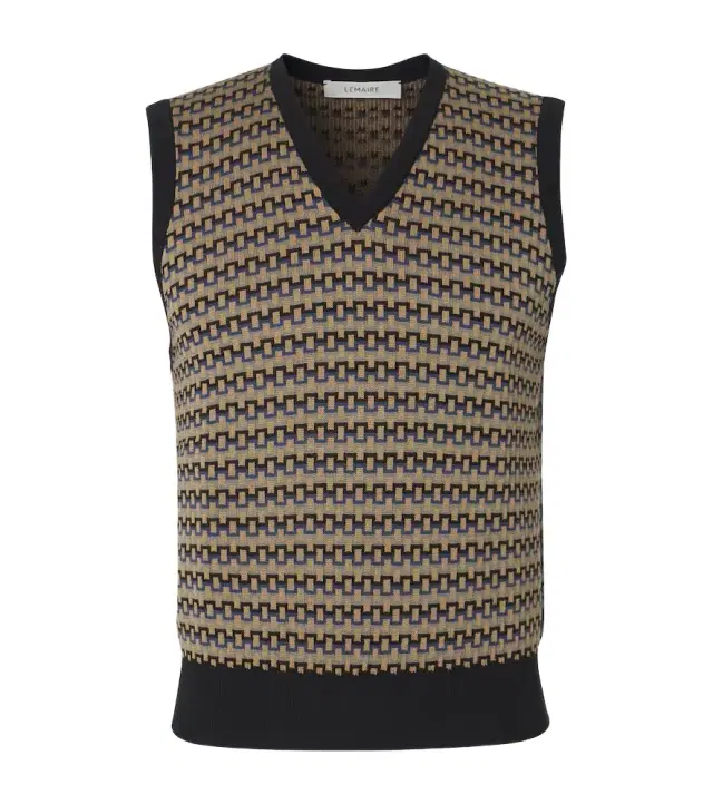 Lemaire Cotton jacquard sweater vest