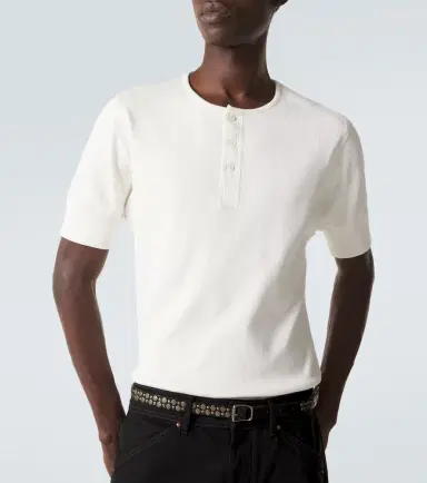 Lemaire Cotton and linen jersey Henley shirt | Thumbnail 3