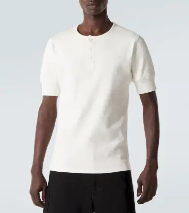 Lemaire Cotton and linen jersey Henley shirt | Thumbnail 4