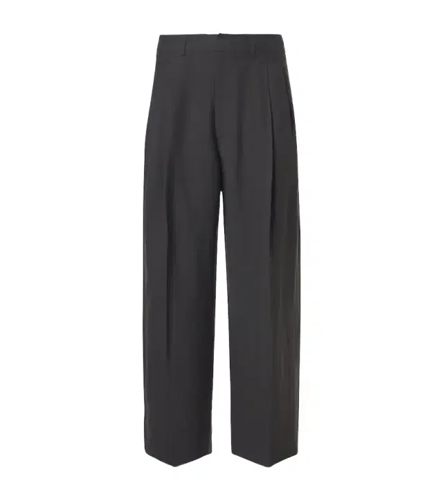 Pleated gabardine wide-leg pants