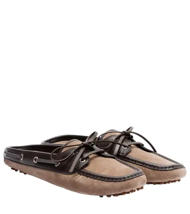 Brunello Cucinelli Monili suede mules