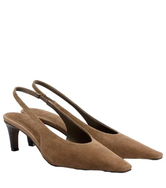 Brunello Cucinelli Suede slingback pumps