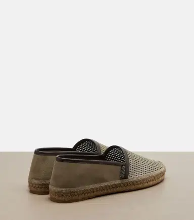Brunello Cucinelli Perforated leather and suede espadrilles | Thumbnail 2