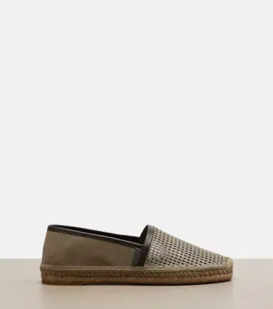 Brunello Cucinelli Perforated leather and suede espadrilles | Thumbnail 3