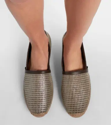 Brunello Cucinelli Perforated leather and suede espadrilles | Thumbnail 5