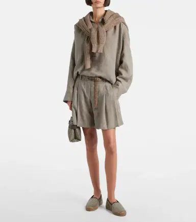 Brunello Cucinelli Perforated leather and suede espadrilles | Thumbnail 6