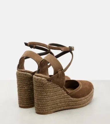 Brunello Cucinelli Monili 80 suede espadrille wedges | Thumbnail 3 Brunello Cucinelli Monili 80 suede espadrille wedges | Thumbnail 3