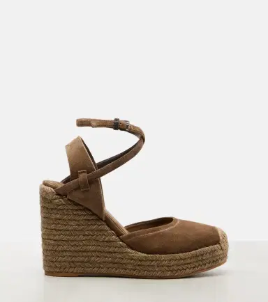 Brunello Cucinelli Monili 80 suede espadrille wedges | Thumbnail 4 Brunello Cucinelli Monili 80 suede espadrille wedges | Thumbnail 4