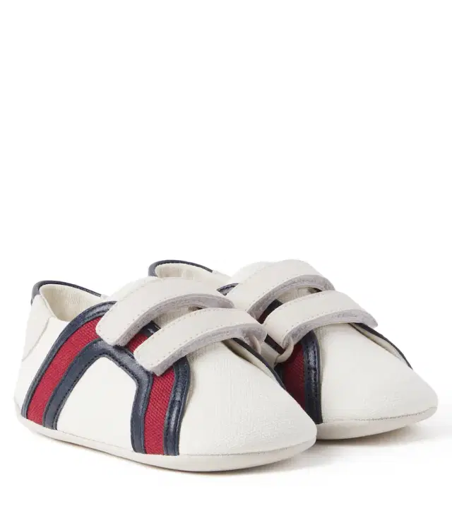 Baby suede-trimmed canvas sneakers