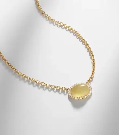 Octavia Elizabeth Bermuda Grass 18kt gold chain necklace with beryl and diamonds | Thumbnail 6