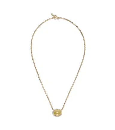 Octavia Elizabeth Bermuda Grass 18kt gold chain necklace with beryl and diamonds | Thumbnail 1