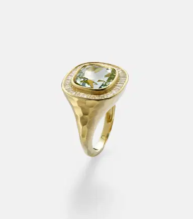 Octavia Elizabeth Chroma 18kt gold ring with diamonds and beryl | Thumbnail 5