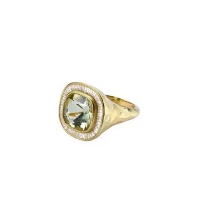 Octavia Elizabeth Chroma 18kt gold ring with diamonds and beryl | Thumbnail 1