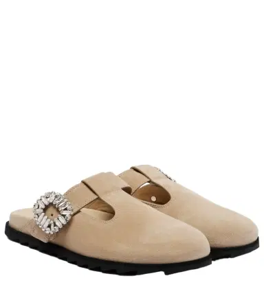 Roger Vivier Slidy Viv' embellished suede mules | Thumbnail 1