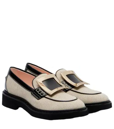 Roger Vivier Viv' Rangers leather-trimmed loafers | Thumbnail 1 Roger Vivier Viv' Rangers leather-trimmed loafers | Thumbnail 1