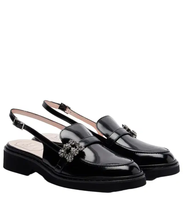 Roger Vivier Viv' Rangers leather slingback loafers