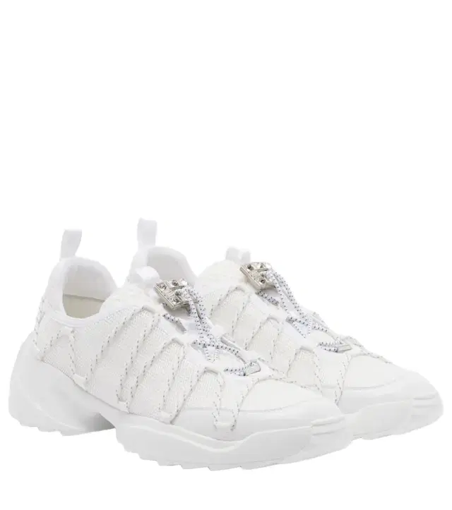 Roger Vivier Viv' Zag leather-trimmed mesh sneakers