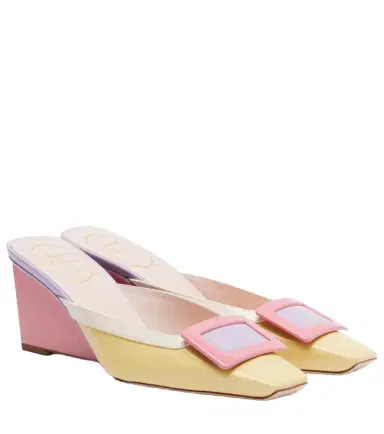 Roger Vivier Belle Vivier 60 patent leather wedge mules | Thumbnail 1 Roger Vivier Belle Vivier 60 patent leather wedge mules | Thumbnail 1