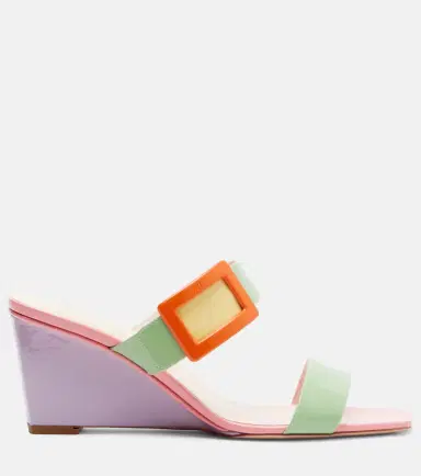 Roger Vivier Belle Vivier 60 patent leather wedge mules | Thumbnail 4
