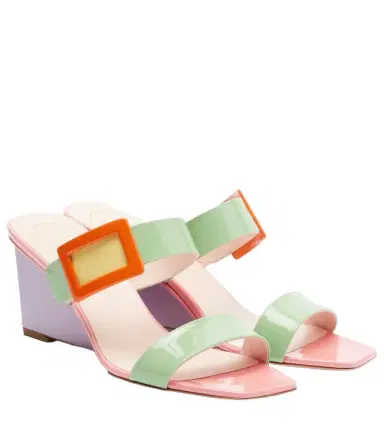 Roger Vivier Belle Vivier 60 patent leather wedge mules | Thumbnail 1