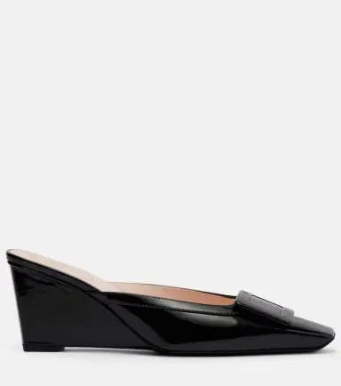 Roger Vivier Belle Vivier 60 leather wedge mules | Thumbnail 3