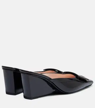 Roger Vivier Belle Vivier 60 leather wedge mules | Thumbnail 4