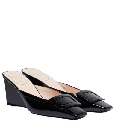 Roger Vivier Belle Vivier 60 leather wedge mules | Thumbnail 1