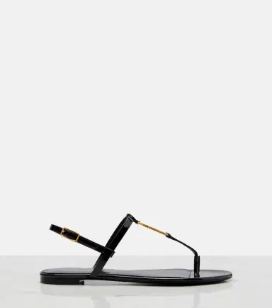 Saint Laurent Cassandre patent leather thong sandals | Thumbnail 2