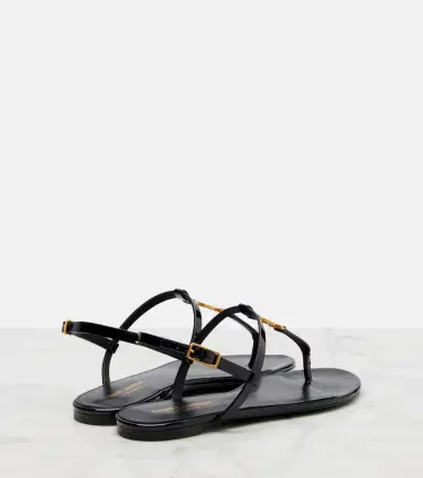 Saint Laurent Cassandre patent leather thong sandals | Thumbnail 4