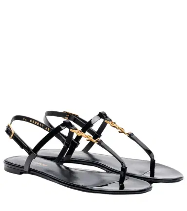 Saint Laurent Cassandre patent leather thong sandals | Thumbnail 1