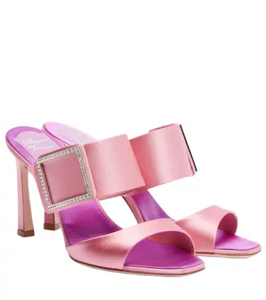 Roger Vivier Trompette 85 embellished satin mules | Thumbnail 1