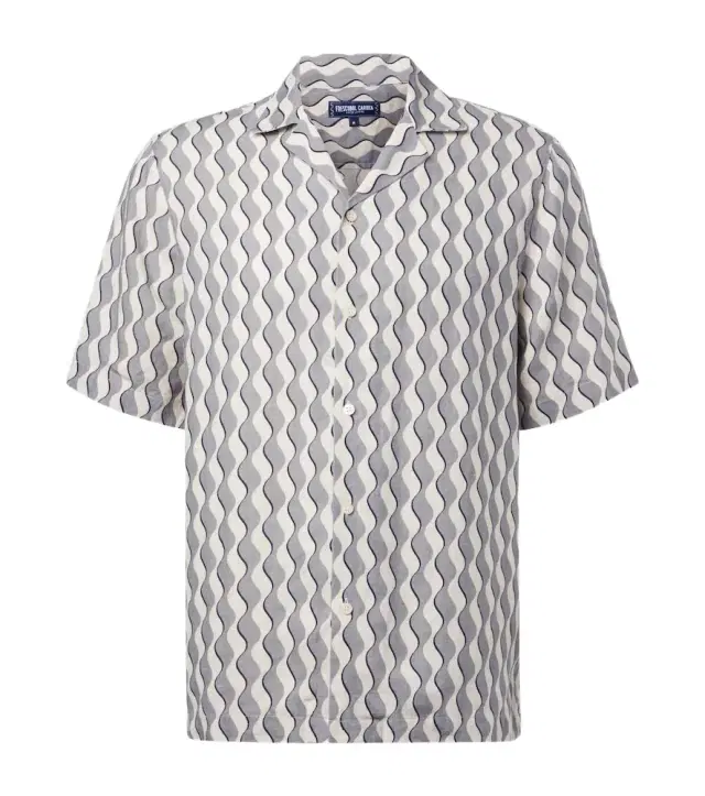 Frescobol Carioca Roberto printed linen bowling shirt