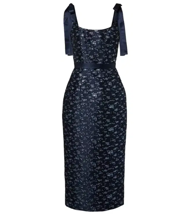 Markarian Acacia floral brocade corset dress