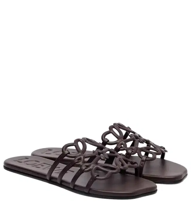Loewe Petal Anagram leather slides