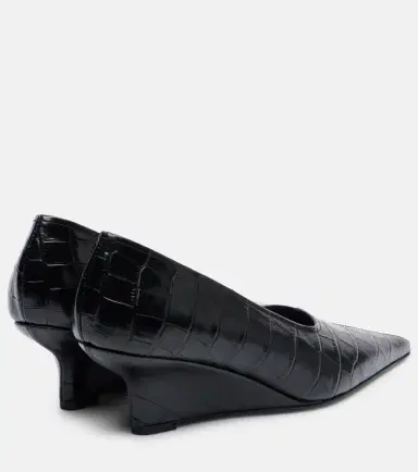 TOTEME Croc-effect leather wedges | Thumbnail 4