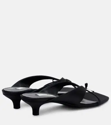 TOTEME Bow-detail satin mules | Thumbnail 4