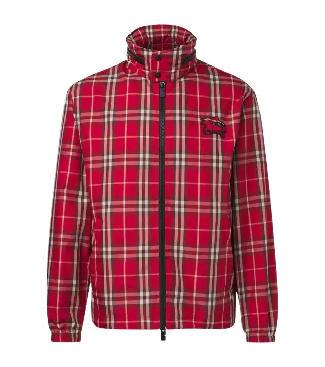 Check technical blouson jacket