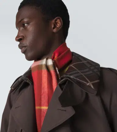 Burberry Check fringed cashmere scarf | Thumbnail 2