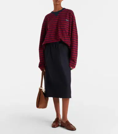 Prada Striped cotton jersey top | Thumbnail 2