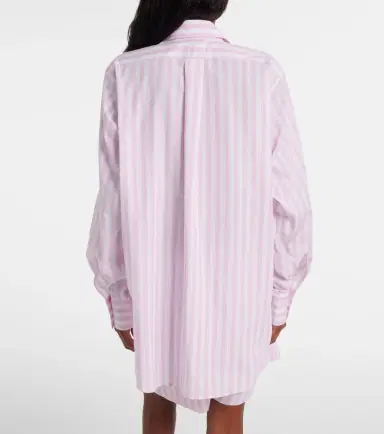Hunza G Embroidered striped oversized cotton poplin shirt | Thumbnail 4 Hunza G Embroidered striped oversized cotton poplin shirt | Thumbnail 4