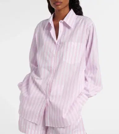 Hunza G Embroidered striped oversized cotton poplin shirt | Thumbnail 5 Hunza G Embroidered striped oversized cotton poplin shirt | Thumbnail 5