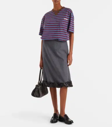 Prada Striped cotton jersey T-shirt | Thumbnail 3