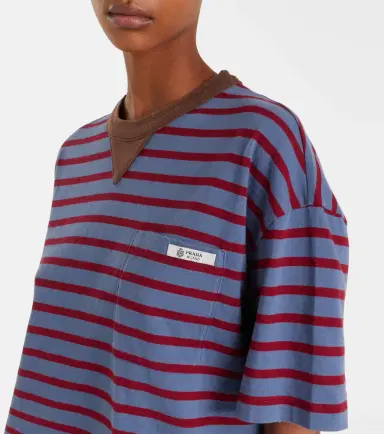 Prada Striped cotton jersey T-shirt | Thumbnail 5