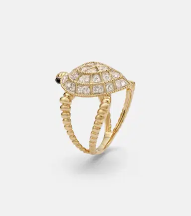 Yvonne Léon Yvonne Léon Tortue Coeur 9kt gold ring with diamonds | Thumbnail 2