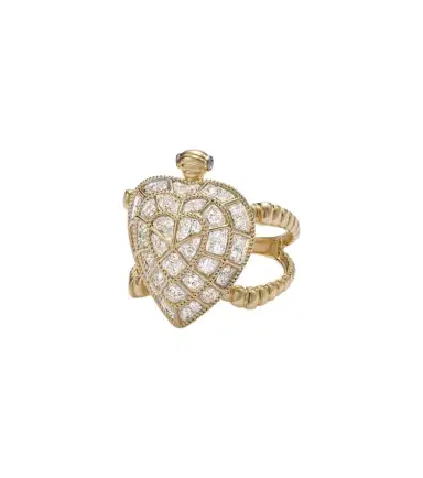 Yvonne Léon Yvonne Léon Tortue Coeur 9kt gold ring with diamonds | Thumbnail 1
